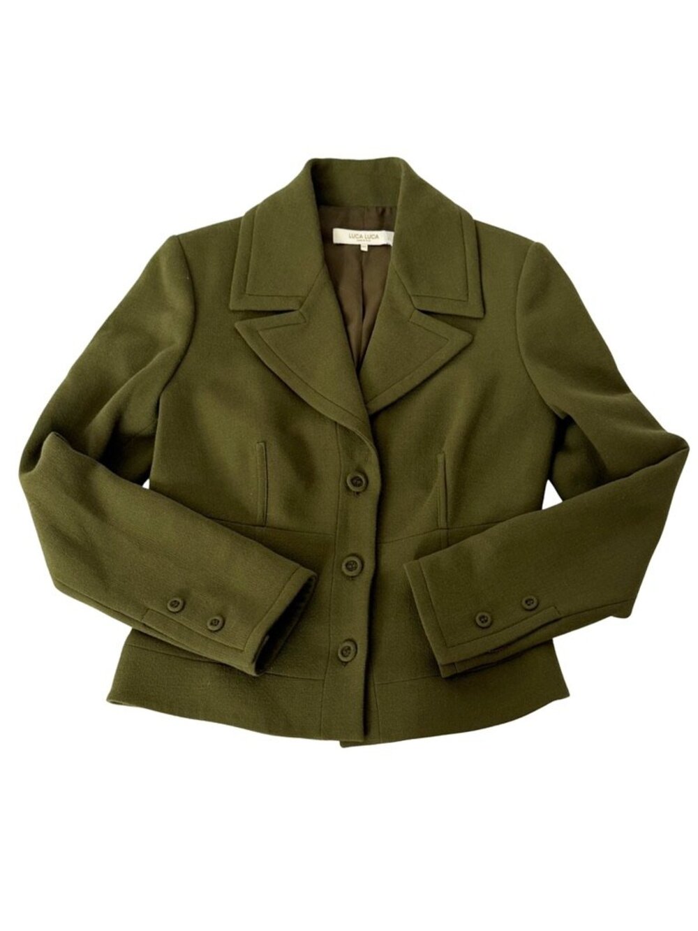 Luca Luca Italian Wool Green Blazer Jacket
